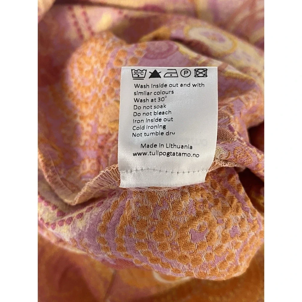 Tulip & Tatamo Floral‎ Brocade Bella Skirt Orange Mod Norway Medium Circles Slit